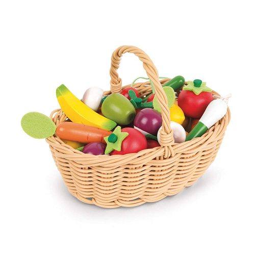 Cestino 24 Frutti e Verdure Miste in Legno Janod