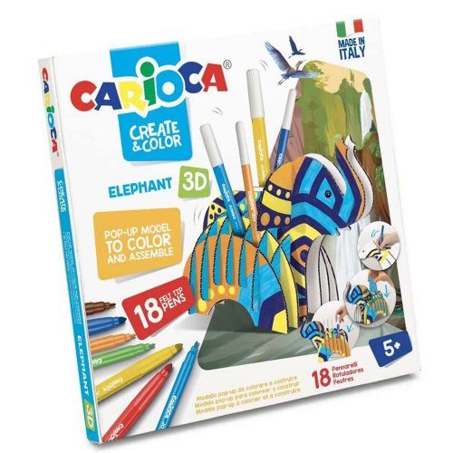 Pennarelli Crea e Colora Elefante 3D Carioca - 42902
