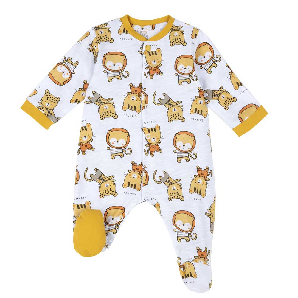 Tutina Verde Bianca con Leoni Chicco